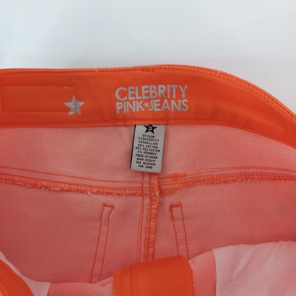 Celebrity Pink Women's Juniors' Cuffed Colored Denim Shorts Size 3 Neon Orange - Picture 7 of 9